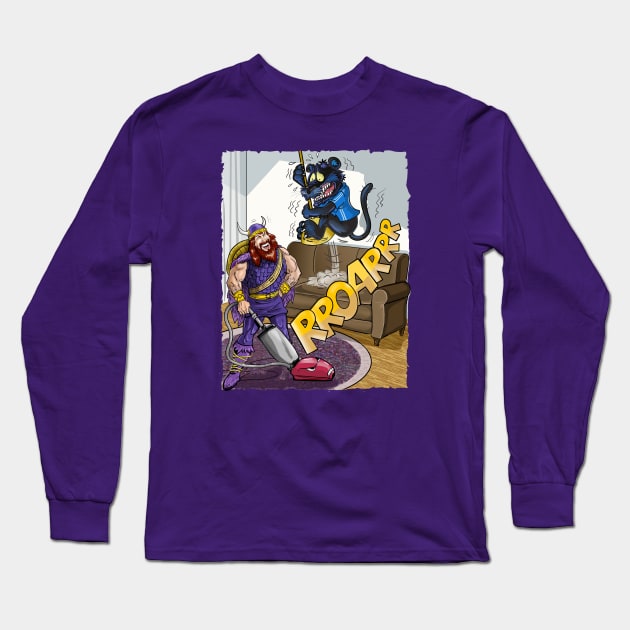 Minnesota Vikings Fans - Kings of the North vs Scaredy Cats Long Sleeve T-Shirt by JustOnceVikingShop